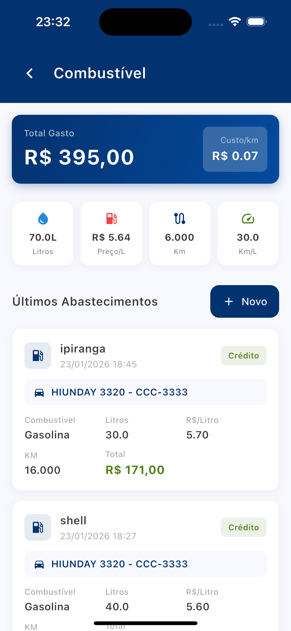 Gestão de Combustível